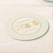 Boho Laundry Line Baby Shower Runder Pappuntersetzer (Angewinkelt)