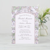 Boho Lavendel Floral Damask Summer Brautparty Einladung (Stehend Vorderseite)