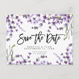 boho Lavendel mit Blumen Save the Date wedding Ankündigungspostkarte