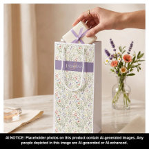 Boho Lavendel Mohn Monogramm Name Wildblume 