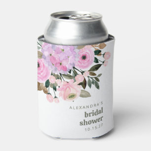 Boho Lavendel Rosa Florale Wasserfarbe Brautparty Dosenkühler