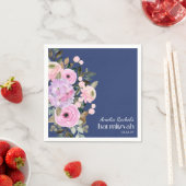 Boho Lavender Blue Floral Watercolor Bat Mitzvah Serviette (Beispiel)