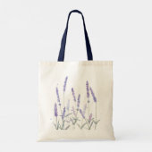 Boho Lavender Blume Botanische Wasserfarbe Tragetasche (Rückseite)