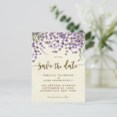 Boho lavender Blumenhochzeit speichern das Datum Ankündigungspostkarte (Stehend Vorderseite)