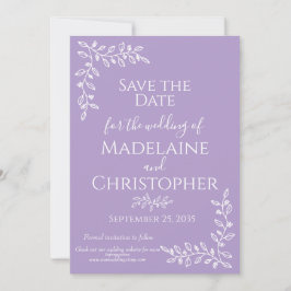 Boho Lavender Botanical Foto Wedding Save The Date