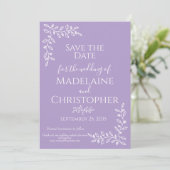 Boho Lavender Botanical Foto Wedding Save The Date (Stehend Vorderseite)