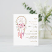 Boho Lavender Dream Catcher Pink Wedding (Stehend Vorderseite)