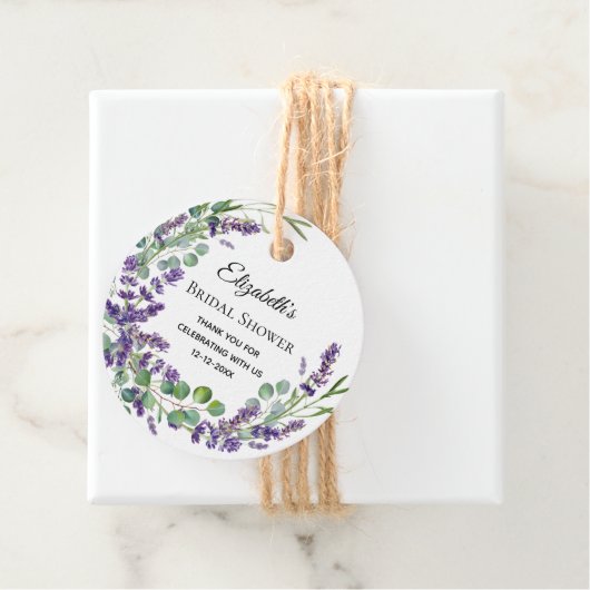 Boho Lavender Eucalyptus Brautparty Geschenkanhänger (Beispiel)
