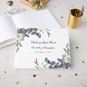 Boho Lavender Eucalyptus Greenery Wedding Gästebuch