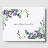Boho Lavender Eucalyptus Greenery Wedding Gästebuch (Rückseite)