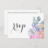 Boho Lavender Floral & Eucalyptus Wedding RSVP (Vorne/Hinten)