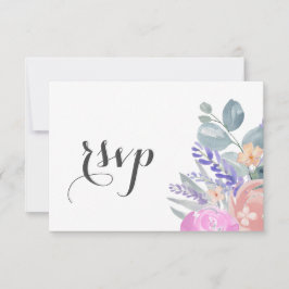 Boho Lavender Floral & Eucalyptus Wedding RSVP Karte