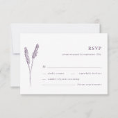 Boho Lavender Floral Minimalistisch Wedding RSVP C (Vorderseite)