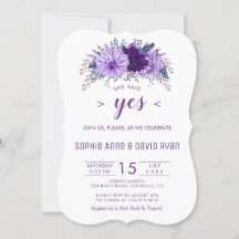 Boho Lavender Floral Plum Lila Engagement Party