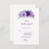 Boho Lavender Floral Plum Lila Wedding RSVP (Vorne/Hinten)