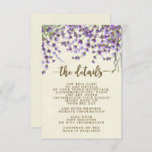 Boho lavender florale Hochzeitskarte Begleitkarte (Vorne/Hinten)