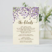 Boho lavender florale Hochzeitskarte Begleitkarte (Stehend Vorderseite)
