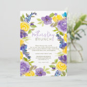 Boho lavender gelb blühende Mutter Einladung (Stehend Vorderseite)