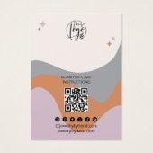 Boho lavender grau Schmuckmacher Qr Logo Ohrfeige (Rückseite)