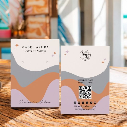 Boho lavender grau Schmuckmacher Qr Logo Ohrfeige