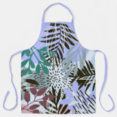 Boho Lavender, Grüne und Aquamarine Blätter Schürze (Vorderseite)