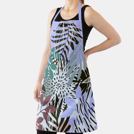 Boho Lavender, Grüne und Aquamarine Blätter Schürze (InSitu)