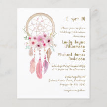 Boho Lavender Pink Dream Catcher Feathers Wedding