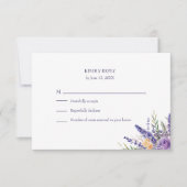 Boho Lavender Watercolor Wildflower Wedding RSVP Karte (Vorderseite)