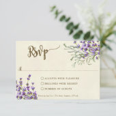 Boho lavender wedding Brautparty rsvp Karte (Stehend Vorderseite)
