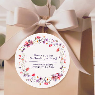 Boho Lavender Wildblumen Geschenkanhänger  Runder Aufkleber