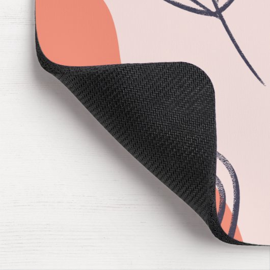 Boho Leaf Abstrakte Linie Art Personalisiert Mousepad (Ecke)