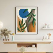 Boho Leaf Abstrakte Mauer Digitale Malerei Leinwanddruck