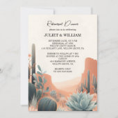 Boho Leaf Desert Cacti Sukkulentes Probe Abendesse Einladung (Vorderseite)