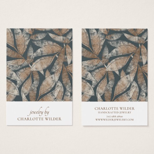 Boho-Leaf-Muster-Earring-Display-Karte (Vorne & Hinten)