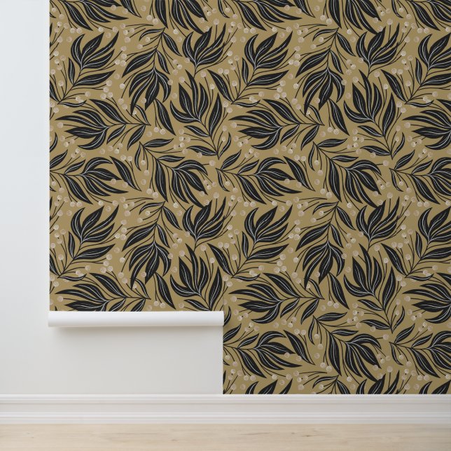 Boho Leaf Pattern Motif Tapete (Anwendung)
