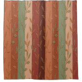 Boho Leaf Pattern Rustikale Wohngestaltung Duschvorhang (Vorderseite)