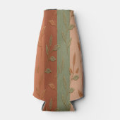 Boho Leaf Pattern Rustikale Wohngestaltung Flaschenkühler (Vorderseite)