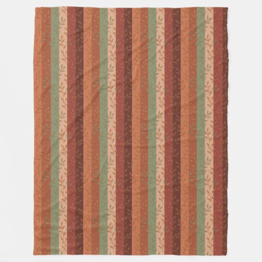 Boho Leaf Pattern Rustikale Wohngestaltung Fleecedecke (Vorderseite)