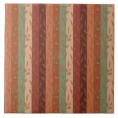 Boho Leaf Pattern Rustikale Wohngestaltung Fliese (Vorderseite)
