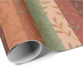 Boho Leaf Pattern Rustikale Wohngestaltung Geschenkpapier (Rolleneckpunkt)
