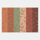 Boho Leaf Pattern Rustikale Wohngestaltung Geschenkpapier Set (Vorderseite)