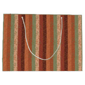 Boho Leaf Pattern Rustikale Wohngestaltung Große Geschenktüte (Rückseite)
