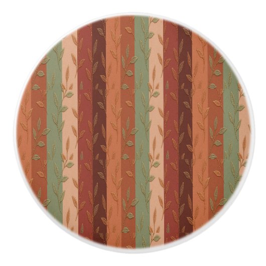 Boho Leaf Pattern Rustikale Wohngestaltung Keramikknauf (Vorderseite)