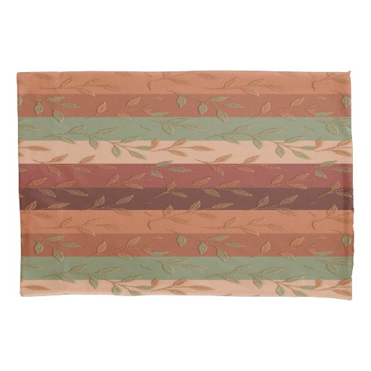 Boho Leaf Pattern Rustikale Wohngestaltung Kissenbezug (Vorderseite)