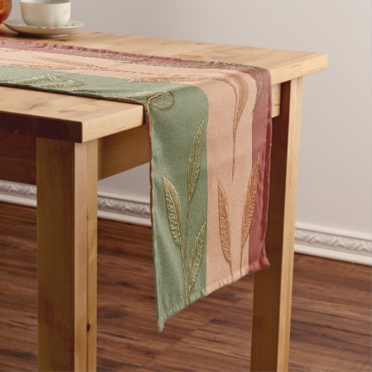 Boho Leaf Pattern Rustikale Wohngestaltung Kurzer Tischläufer (Beispiel)