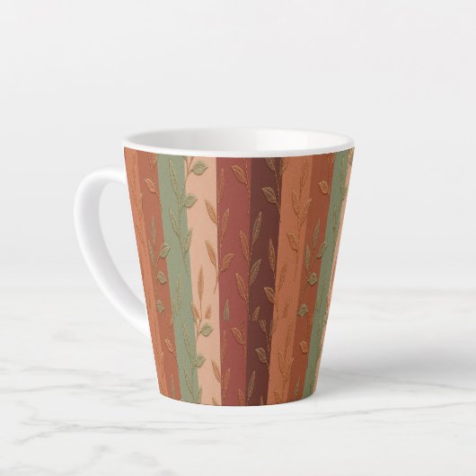 Boho Leaf Pattern Rustikale Wohngestaltung Milchtasse (Linke Ecke)