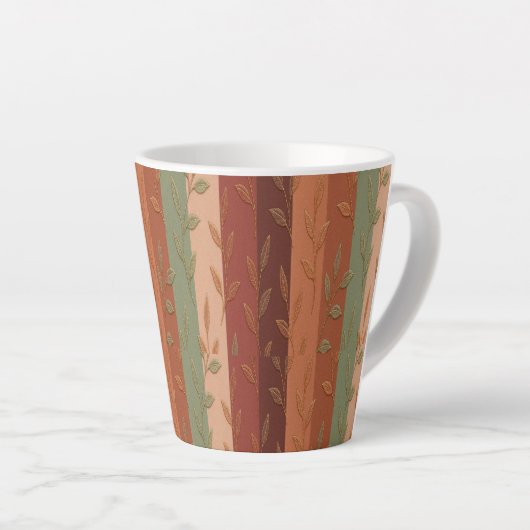 Boho Leaf Pattern Rustikale Wohngestaltung Milchtasse (Rechte Ecke)