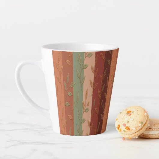 Boho Leaf Pattern Rustikale Wohngestaltung Milchtasse (Beispiel)