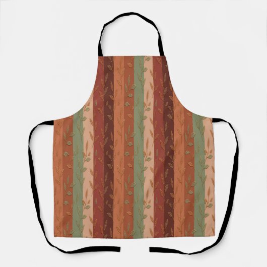 Boho Leaf Pattern Rustikale Wohngestaltung Schürze (Vorderseite)