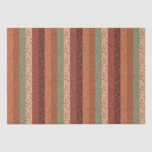 Boho Leaf Pattern Rustikale Wohngestaltung Seidenpapier (Vorderseite)